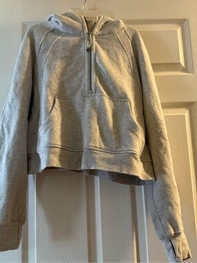 lululemon scuba Gray Half-Zip Hooded Pullover Sweatshirt